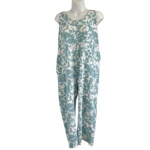 Colsie Jumpsuit Romper Fleece Loungewear Teal and White Size XL